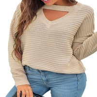 Ženski proljetni i jesenski džemper-kardigan U donjem dijelu, akrilni Jednobojni džemper s dugim rukavima