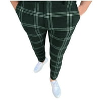 Muške hlače u prodaji Plus size hlače muške hlače model hlače Ležerne uske karirane hlače s ravnim prednjim dijelom