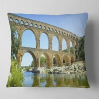 Dizajnički rimski akvadukt most u Francuskoj - jastuk za bacanje mosta - 18x18