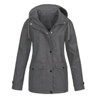 Ženski kaput Plus veličina jakna jednobojna kišna jakna otvoreni kišni ogrtač s kapuljačom jakne otporne na vjetar