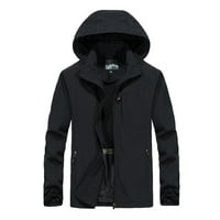 Zunfeo jakna za muškarce Clearment- Zip-up Turtleneck Čvrsta vitka kapuljača s kapuljačama Anorak dugih rukava