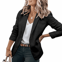 Lannger ženski dugi rukav Slim Fit Business Blazer Open formalno radno jakno odijelo s jednim grudima
