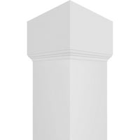 Ekena Millwork 12 W 6'H Premium Square Neored Smooth PVC Endura-Craft Column Wrap Kit, Mission Capital & Base