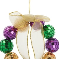 Način da se proslavi Mardi Gras Purple, zeleni i zlatni ukras za vijenac