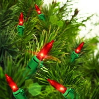 Svečane mini božićne lampice od 100 crvenih LED dioda sa zelenom žicom, noge