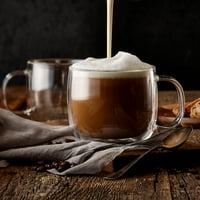 Izolirana šalica s dvostrukim zidnim šalicama čaša šalica šalica za kavu, kapućino, latte, espresso, čaj, toplinski,