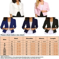 Grianlook Ladies Blazer Ruched Business Jackets Blazers dugih rukava Elegantna kardigan jakna Casual Solid Boja