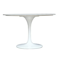Izbor uvozi okrugli stol za blagovanje s mramornim vrhom u cvjetnoj bijeloj boji -