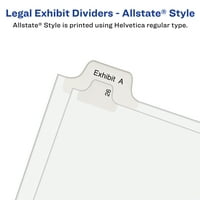 Avery Individualni legalni razdjelnici Allstate stil, veličina slova, bočna kartica