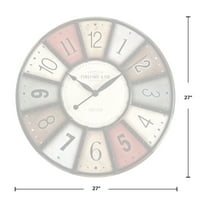 firstTime & Co. Zidni sat s raznobojnim motivom, Seoska kuća, analogni, u