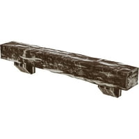 Ekena Millwork 4 H 4 D 72 W Riverwood Fau Wood Kamin Mantel Kit W Ashford Corbels, Vintage Mahagoni