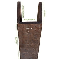 4 W 10 h 24'l 3-strana ručna ručna rešetka Laburathane Fau Wood Strop greda, premium mahagoni