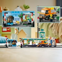 Gradski Željeznički kolodvor s autobusom, kamionom i tračnicama, kompatibilan s gradskim setovima. Set za igru