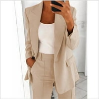 Fanxing Women Suit Notched Lapel One Gumb Blazer odijelo s dugim rukavima Blazer Jacket odijelo SET S, M, L, XL,