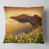 Designart Sunrise Wildflowers na Santorini - jastuk za cvjetni bacač - 18x18