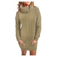 Žene Dame Casual dolčevita pleteni džemper haljina pleteni džemper dugi Jesen Zima