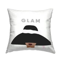 Stupell Industries Glam Text Fashionista ženski odvažni sunčani šešir bijeli, ukrasni jastuci
