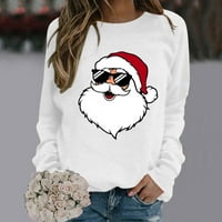 Ženska ležerna majica s kapuljačom s kapuljačom Djeda Mraza pulover s dugim rukavima