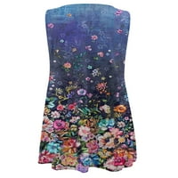 Luxplum žene kratka haljina za vrat mini haljine cvjetni print ljetna plaža Sundress Boemski stil putovanja-i