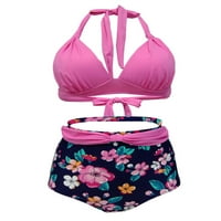 Ženski kupaći kostim, kupaći kostim bez rukava, dva kupaća kostima, odjeća za plažu s visokim strukom s cvjetnim