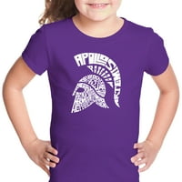 Majica s natpisom pop art za djevojčice-Spartan