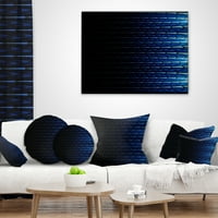 DesignArt plavi simetrični fraktalni cvijet - Sažetak jastuka za bacanje - 12x20