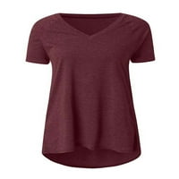 Žene ljetni ležerni vrhovi košulje kratki rukavi v vratna tunična majica moda labava pulover majica bluza za dame