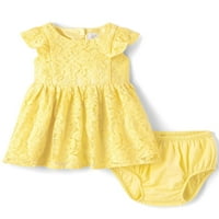 Dječja haljina od čipke s kratkim rukavima za djevojčice, veličine novorođenčadi- mjeseci