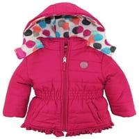 Pink Platinum djevojčice šarene velike polka točkice obložene zimskom jaknom