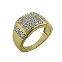 Halo Jewelers 0. Žuto zlato 10K okruglog reza s prirodnim dijamantima muški zaručnički prsten dijamantni nakit