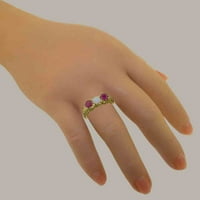 Britanci su napravili 14k žuto zlato prirodni Opal & Ruby žensko obljetni prsten - Opcije veličine - Veličina