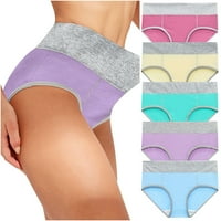 Hinvhai Clearcen Women Solid Color Patchwork Smacks gaćice Donje rublje Bikini Underpants Multicolor 4