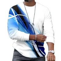 Rasprodaja muških vrhova Muški Casual pulover s okruglim vratom s kratkim rukavima majica s printom bluza u plavoj