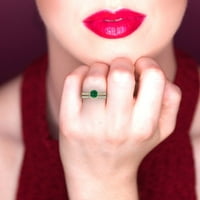 1. dijamant okruglog reza s imitacijom smaragda od žutog zlata 14k s naglascima vjenčani set od 4,75
