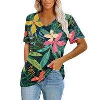 Rasprodaja ispod $ $ $ modna ženska ljetna ležerna bluza s izrezom u obliku slova u i printom kratkih rukava u