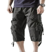 Muške hlače u donjem rublju, elastične hlače u struku, hlače srednje duljine, ugrađena odjeća za slobodno vrijeme,