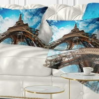 Dizajn prelijepo Paris Paris Eiffel TowhelUnder Blue Sky - Cityscape Bacd Pillow - 12x20