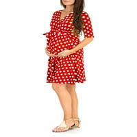 Ženska Trudnička haljina kratkih rukava s izrezom u obliku slova u, cvjetna haljina s točkicama, haljina za trudničku