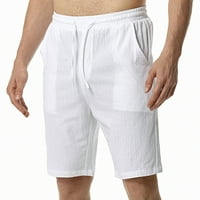 Odeerbi pamučna lanena bermuda kratke hlače za muškarce elastične struke kratke hlače kratke hlače povremene solidne