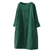 Ženska haljina labava modna jesen i zimska ležerna klasična zelena S - 6xl