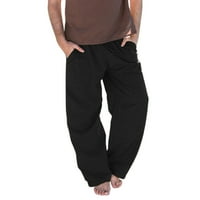 Munlar teretne hlače za muškarce, muški ljetni modni izvlačenje elastične solidne boje labave ležerne hlače