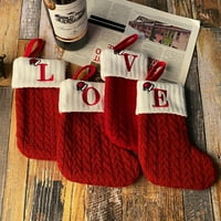 Sarkoyar božićna čarapa Izvezeno pismo s visećim užetom fino djelovanje božićna čarapa svečana božićna dekoracija
