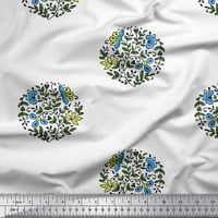 Tkanina od rajona u obliku platna s otisnutim listovima i cvjetnim blokovima za šivanje širine dvorišta