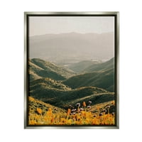 Stupell Industries valovita brda livadski krajolik pejzažna fotografija Sivi plovak uokvireni umjetnički tisak