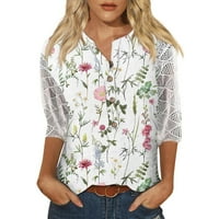 Košulje za ženske rukave i bluze Grafičke čipke casual vrhovi Žene Ljetne proljetne košulje za žene plus elegantni