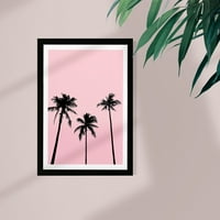 Wynwood Studio cvjetni i botanički uokvireni zidni otisci Palmovi u Kaliforniji Drveće kućice - Pink, Black, 13