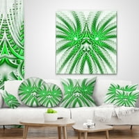 Dizajnirati blistavi zeleni fraktalni cvijet u bijelom - Abstraktni jastuk za bacanje - 12x20