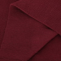 Crop Ženski džemper pulover s okruglim vratom jednobojni džemper za slobodno vrijeme vrhovi srednje duljine dugih