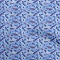 Jednobojna pamučna tkanina srednje plave boje, pribor za jesensko prošivanje, tkanina za šivanje širine dvorišta