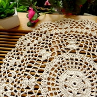 Ubrus za pribor za jelo Vintage ubrus sa šupljim cvijetom ručno pletene čipkaste salvete stalak za okrugli stol
